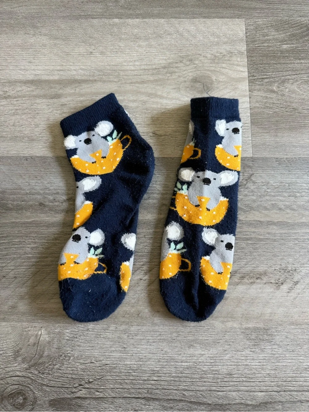 Koala Socks Navy Blue Gray Yellow Good Used Condition Women’s